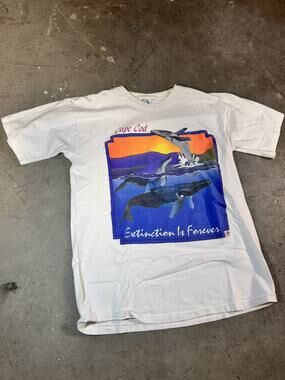Vintage 90’s Extinction Is Forever Whales Lake George NY T Shirt Size L 🌎